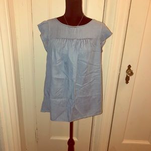 LOFT Outlet Chambray Short Sleeve Blouse!